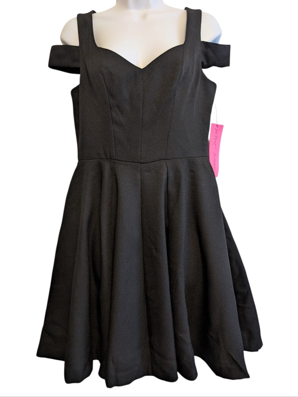 Betsey Johnson Black Mini Dress Sz 6 Pockets Formal Goth Fit And Flare